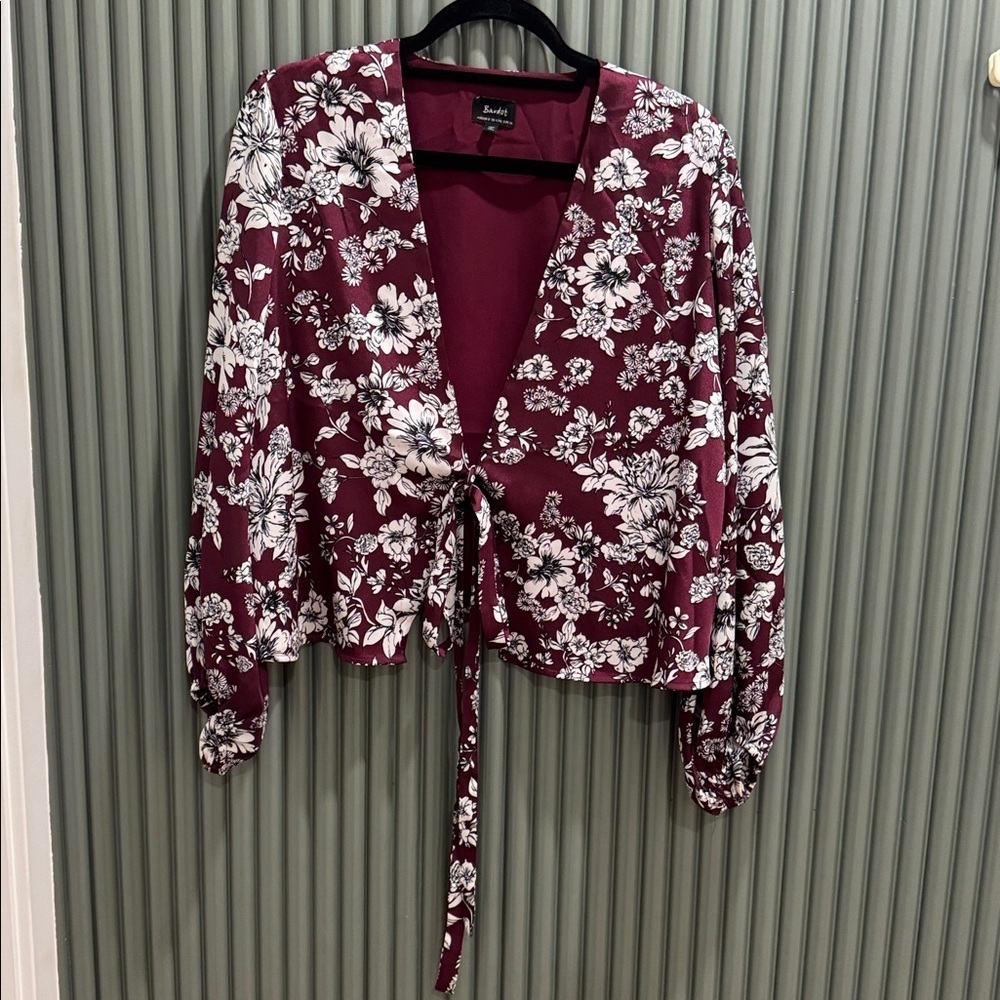 Bardot Satin Wrap Top